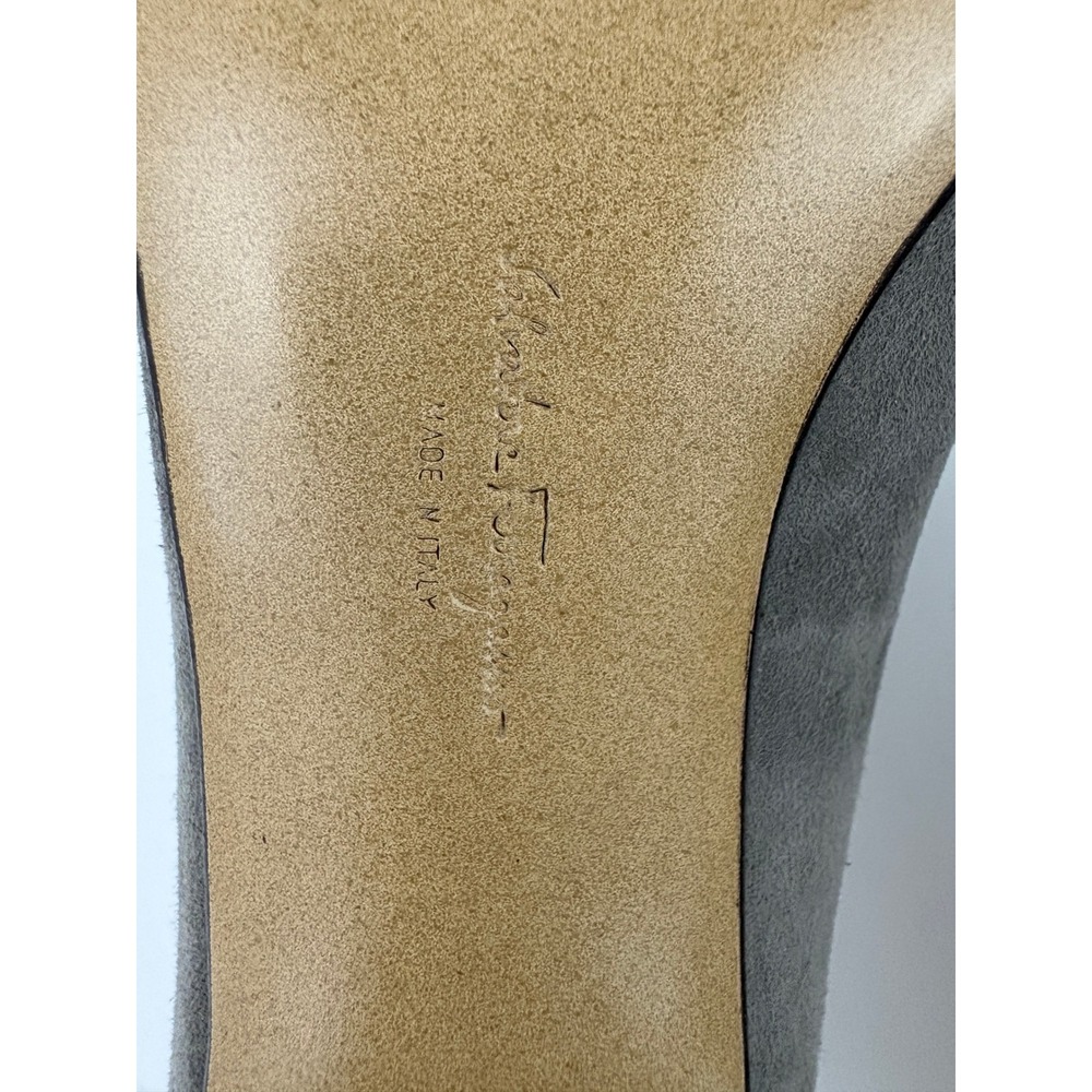 Vintage Salvatore Ferragamo Tri-Color Suede Pumps Size 7.5B Block Heel Old Money - Picture 10 of 11